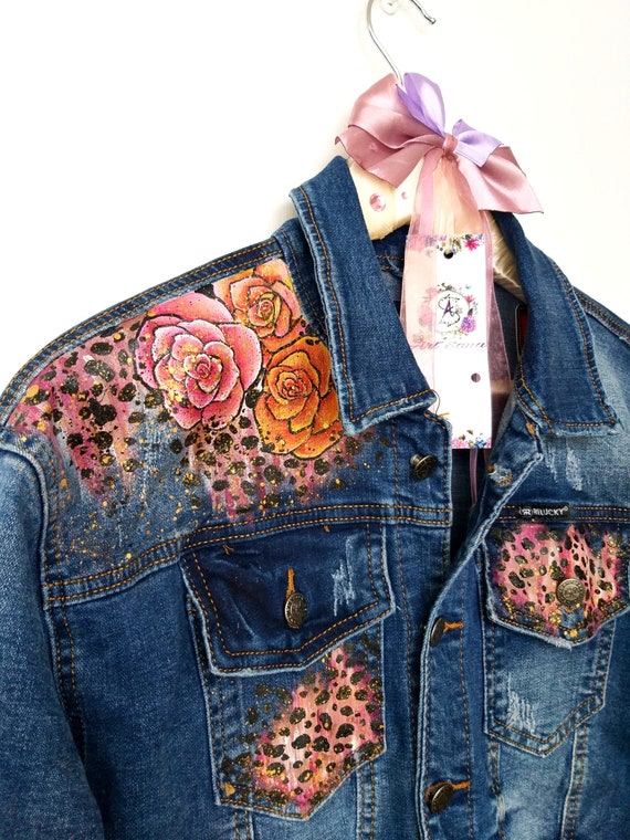 designer jeans with paint