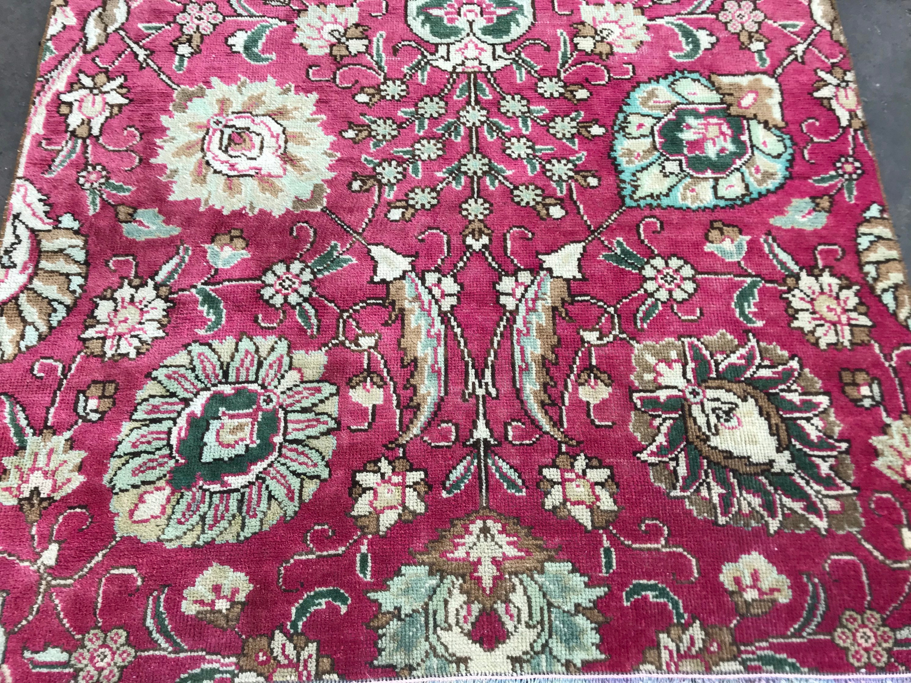 Pink Runner Rug Corridor Rug HandKnotted Hallway Rug thin Etsy