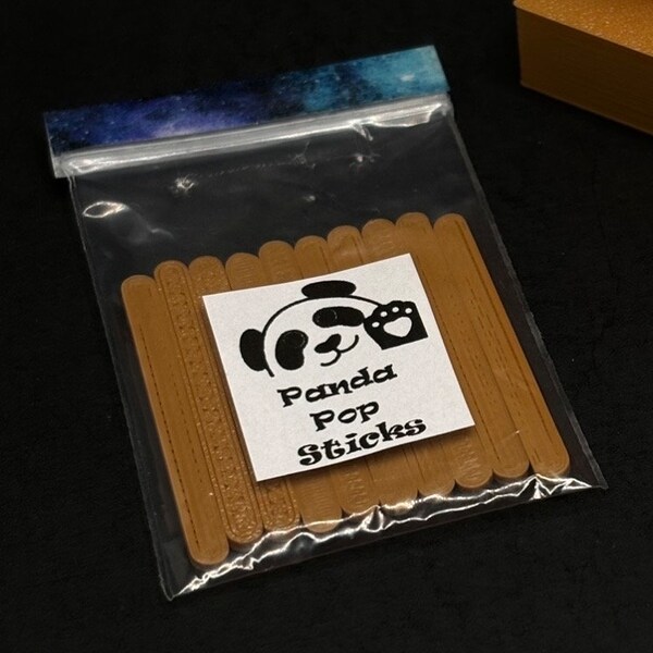 Miniverse Compatible “Panda Pop Sticks” 3D printed Popsicle Sticks, Available in multiple colors. Food Miniatures, Kitchen Food Miniatures