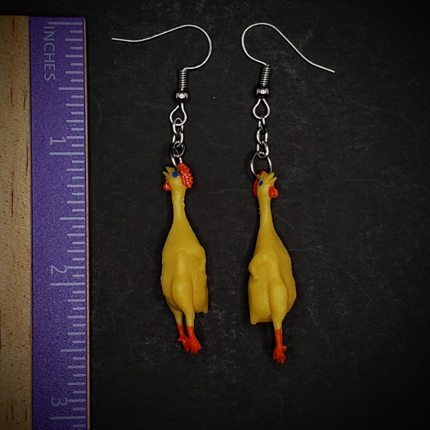 Rubber Chicken Earrings Nickel Free Jewelry Novelty Etsy