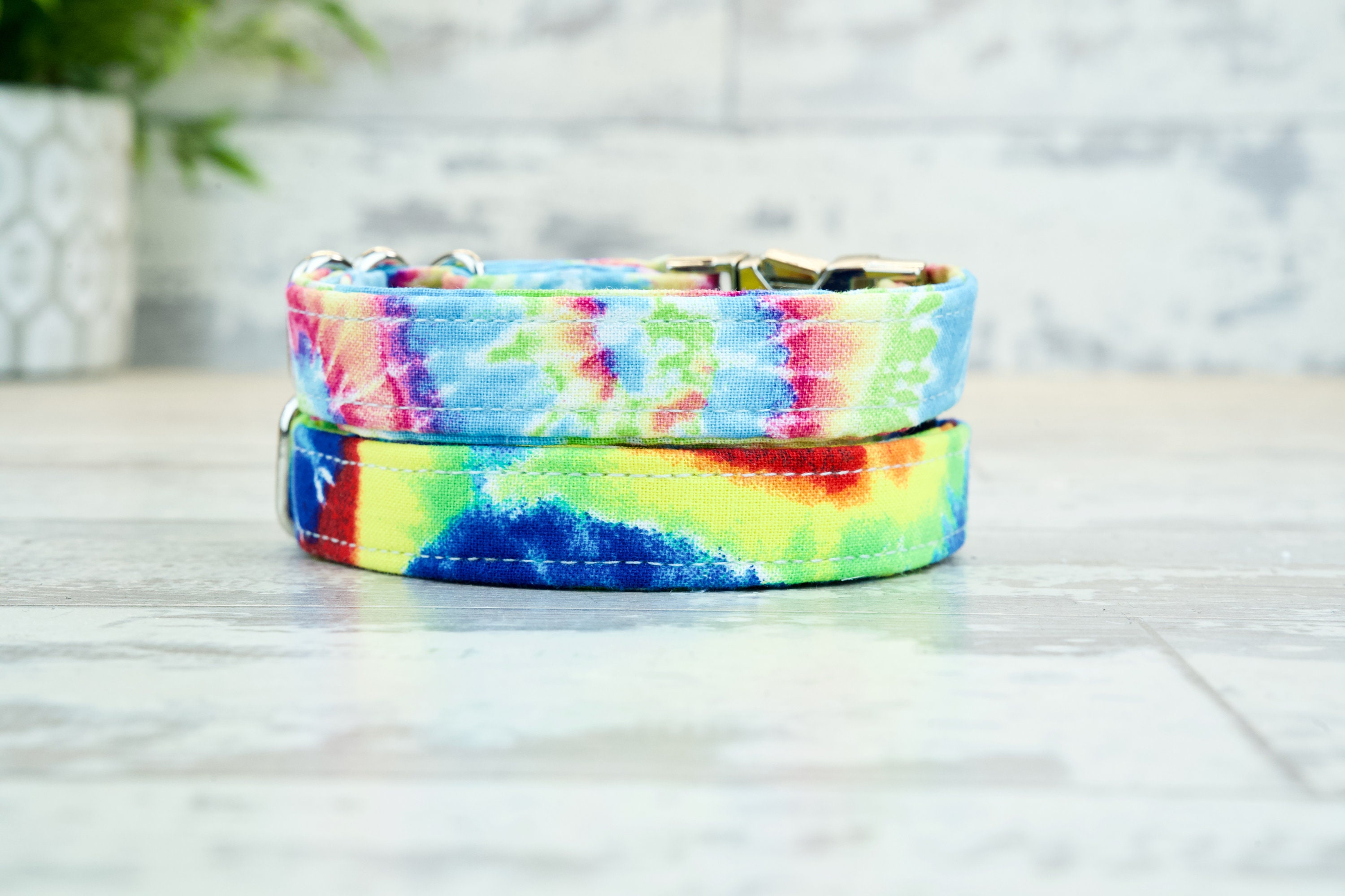 5/8 Wide Tie Dye Dog Collar Engraved Dog Buckle 5/8 Etsy