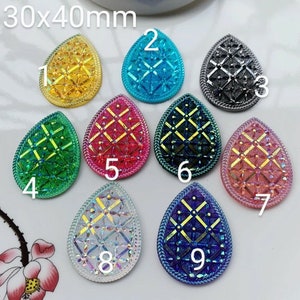 Beautiful Set of Acrylic Cabochons/Beading Supplies/Resin Centers/Jewelry Making Materials/Gems