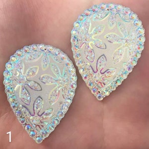 Beautiful Large Teardrop Cabochons/Acrylic Gems/Beading Supplies/Resin Centers/Jewelry Making Materials/Gems