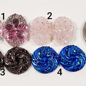 Pair of Beautiful Resin Cabochons/Acrylic Centers/Beading Supplies/Jewelry Materials