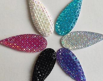 Pair of Huge Teardrop Acrylic Center/Beading Supplies/Beading Centerpieces/Resin Centerpieces/Jewelry Materials/Cabochons