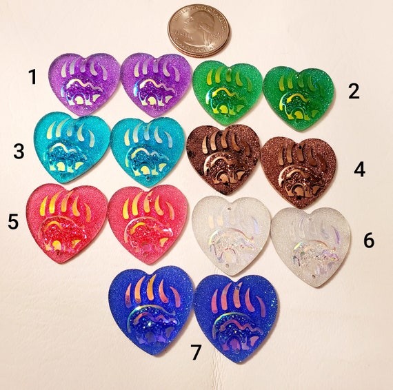 Resin Cab - Heart Large, Bear Paw Resin Cab - Heart Large, Bear Paw