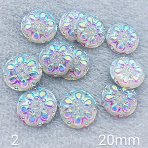 Beautiful Round AB Cabochons/Acrylic Centers/Plastic Gems/Resin Cabs/Beading Supplies/Jewelry Supplies