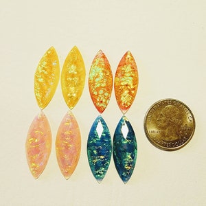 Pair of Beautiful Acrylic cabochons/Beads/Gems/Beading Supplies/ Resin Centers/Jewelry Making Materials