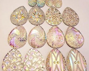 Teardrop A/B Cabochons/Acrylic Centers/Resin Centers/Beading Supplies/Jewelry Making Supplies/Craft Supplies/Cabs