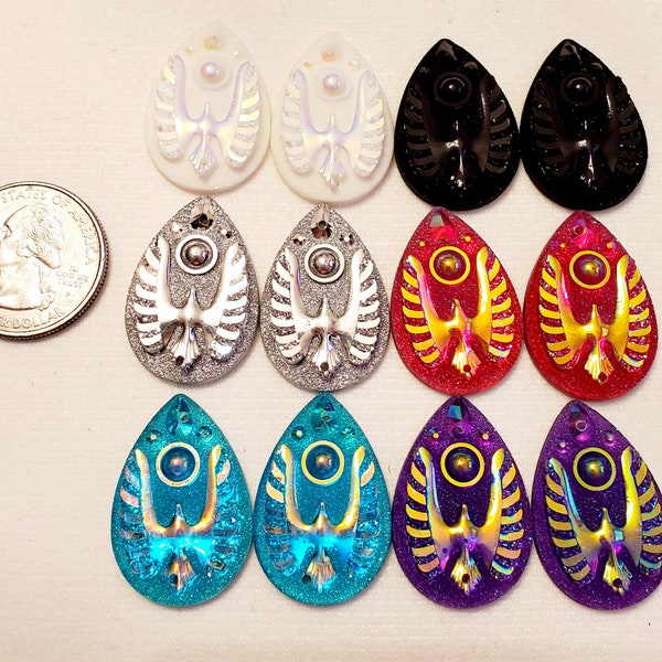 Set of 25 mm Acrylic Eagle Cabochons/Beading Supplies/Resin Cabs/Jewelry Making/Craft Supplies