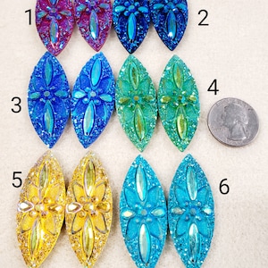 Pair or Complete Set of Acrylic Cabochons/Cabs/Beading Supplies/Resin Centers/Jewelry Making/Craft Supplies/Native American Beading
