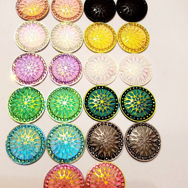 Set of Beautiful Cabochons/Acrylic Centers/Cabs/Gems/Beading Supplies/Jewelry Making 20mm