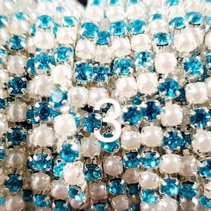 Beautiful SS8 Pearl and Rhinestone Decorative Metal Banding/Sold By Yard/Embellishment/Beading Supplies/Jewelry Making/Craft Materials