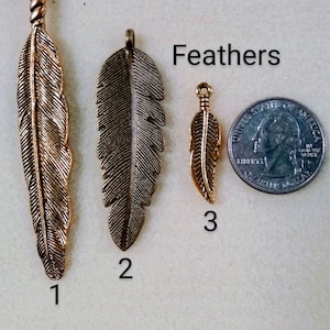Plumas de metal / Suministros de cuentas / Plumas / Fabricación de joyas / Suministros de artesanía / Pedantes / Amuletos
