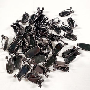 12 Pair of Black Brass Finger Nail Post/Jewelry Findings/Beading Supplies