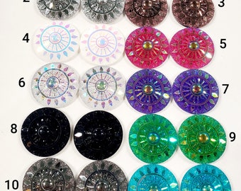 Pair of 25mm Round Cabs/Beading Centerpieces/Beading Materials/Beading Supplies/Several Colors Available