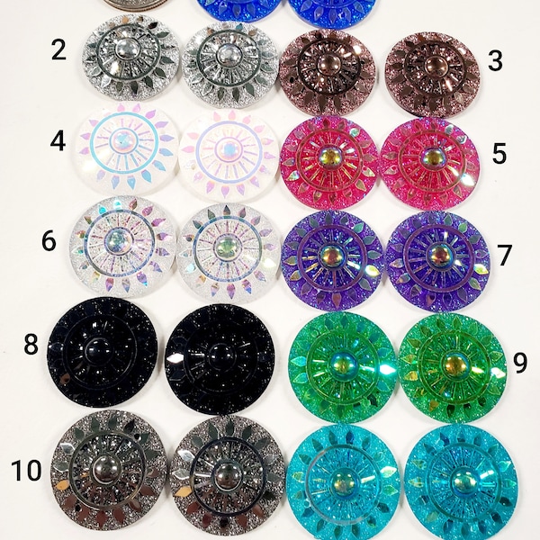 Pair of 25mm Round Cabs/Beading Centerpieces/Beading Materials/Beading Supplies/Several Colors Available