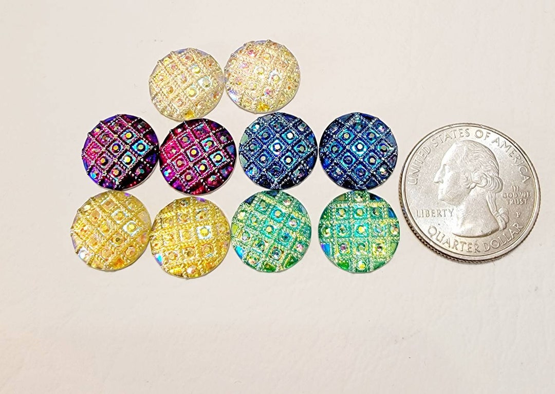 Beautiful Pair of Beading Cabochons/acrylic Centers/beading Supplies