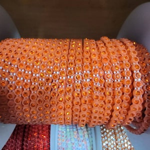 Beautiful SS8 Orange Plastic Rhinestone Banding/Decorative Trim/Embellishment/Beading Supplies/Jewelry Making/Craft Supplies/Sewing