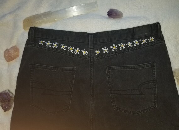 plus size embroidered jeans