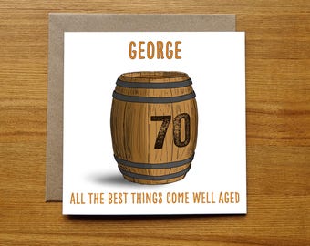 Whisky 70th Birthday Card - Funny - Alcohol Themed - Whiskey - Scotch - Bourbon