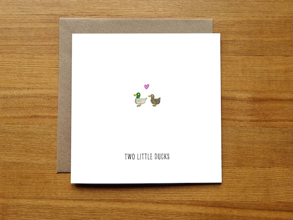 22nd Wedding Anniversary Card - Two Little Ducks - Funny 22nd Anniversary Card
