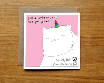 Funny Cat 60th Birthday Card - Cat - Persian
