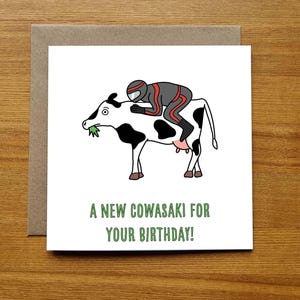 Funny Motorbike Birthday Card - Motorcycle image 1
