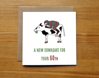 Motorbike 60th Birthday Card - Funny 60th Birthday Card for Biker