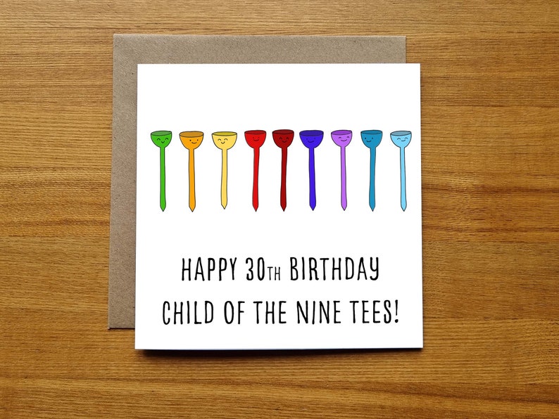 Funny 30th Birthday Golf Child Of The Nine Tees image 1