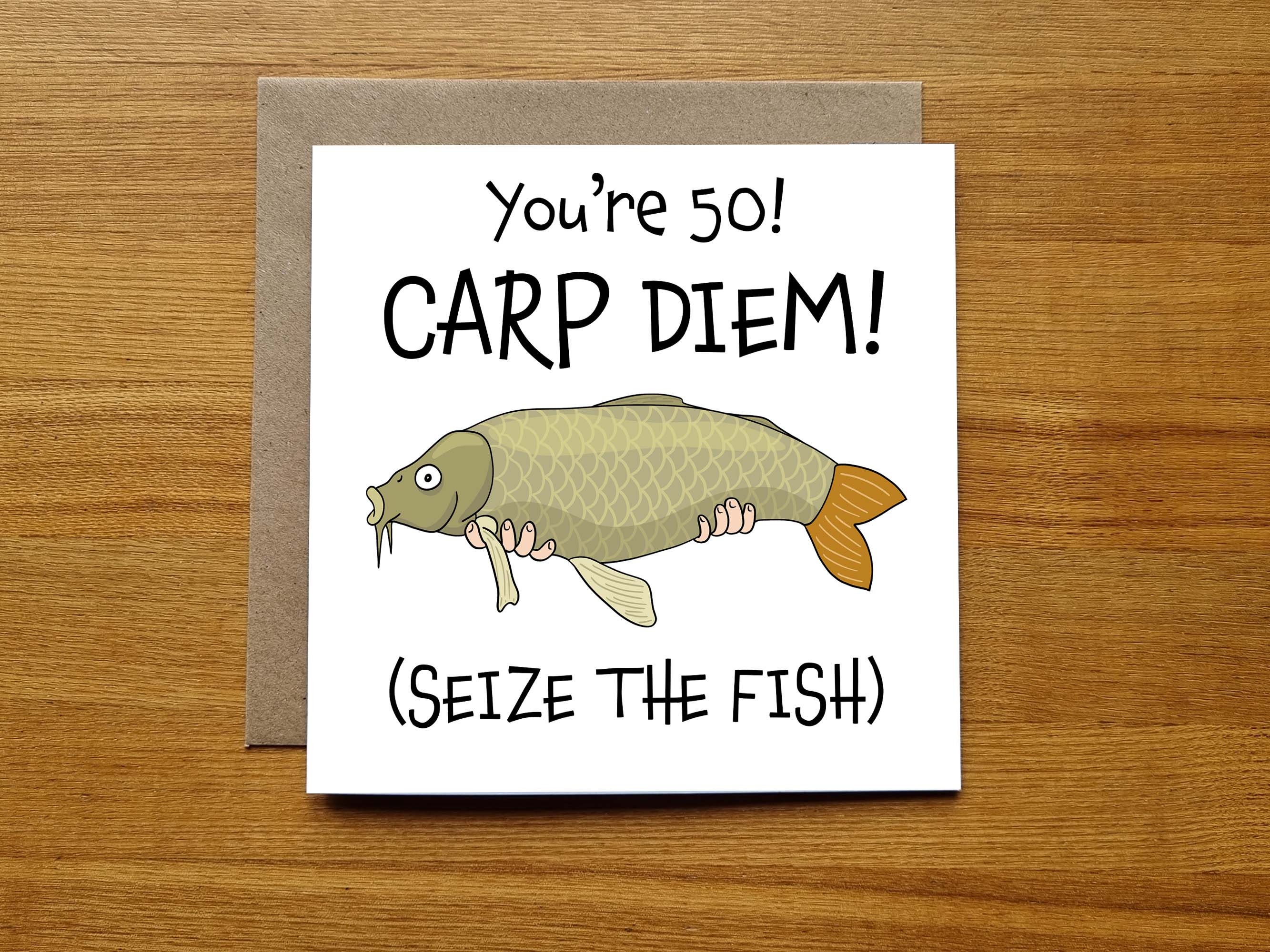 50th Birthday Card Fishing - Carp Fishing Pun Card - Etsy UK