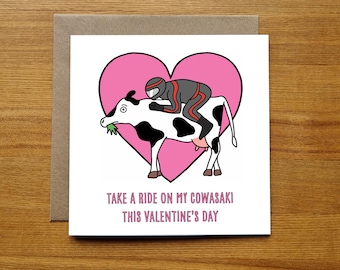 Funny Motorbike Valentines Card - Funny Valentines Card for Biker
