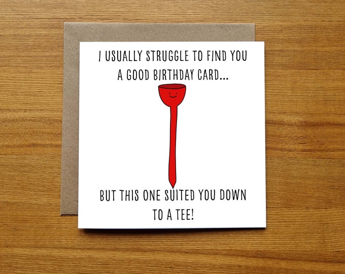 Golf Gift Card and Envelope Comic Fun Hilarious Ideal for Your Older