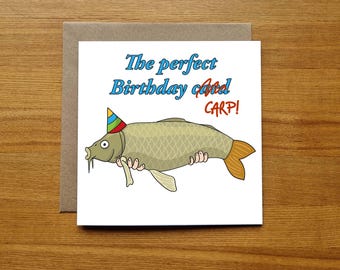 Fishing Birthday Card - Perfect Birthday Carp!