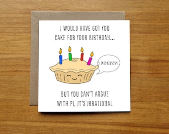 Funny Maths Birthday Card - Card For Mathematicians - Maths Students - Birthday Card For Maths Teachers - Unique Card - Punny Pun Card