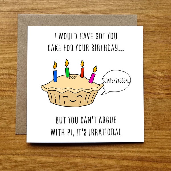 Funny Maths Birthday Card - Card For Mathematicians - Maths Students - Birthday Card For Maths Teachers - Unique Card - Punny Pun Card