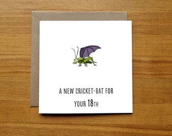 Funny 18th Birthday Card for Cricket Fan