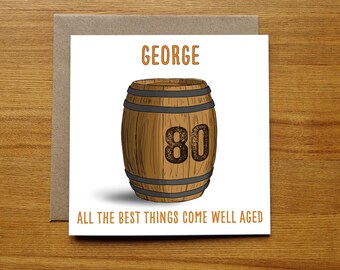 Whisky 80th Birthday Card - Funny - Alcohol Themed - Whiskey - Scotch - Bourbon