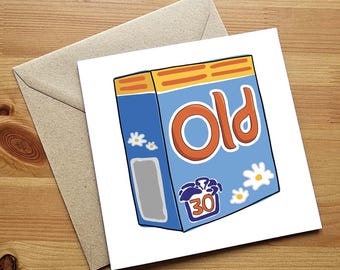 Funny 30th Birthday Card - Old