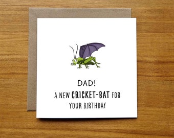 Cricket Birthday Card For Dad