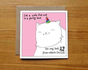 Funny Cat 30th Birthday Card - Cat - Persian