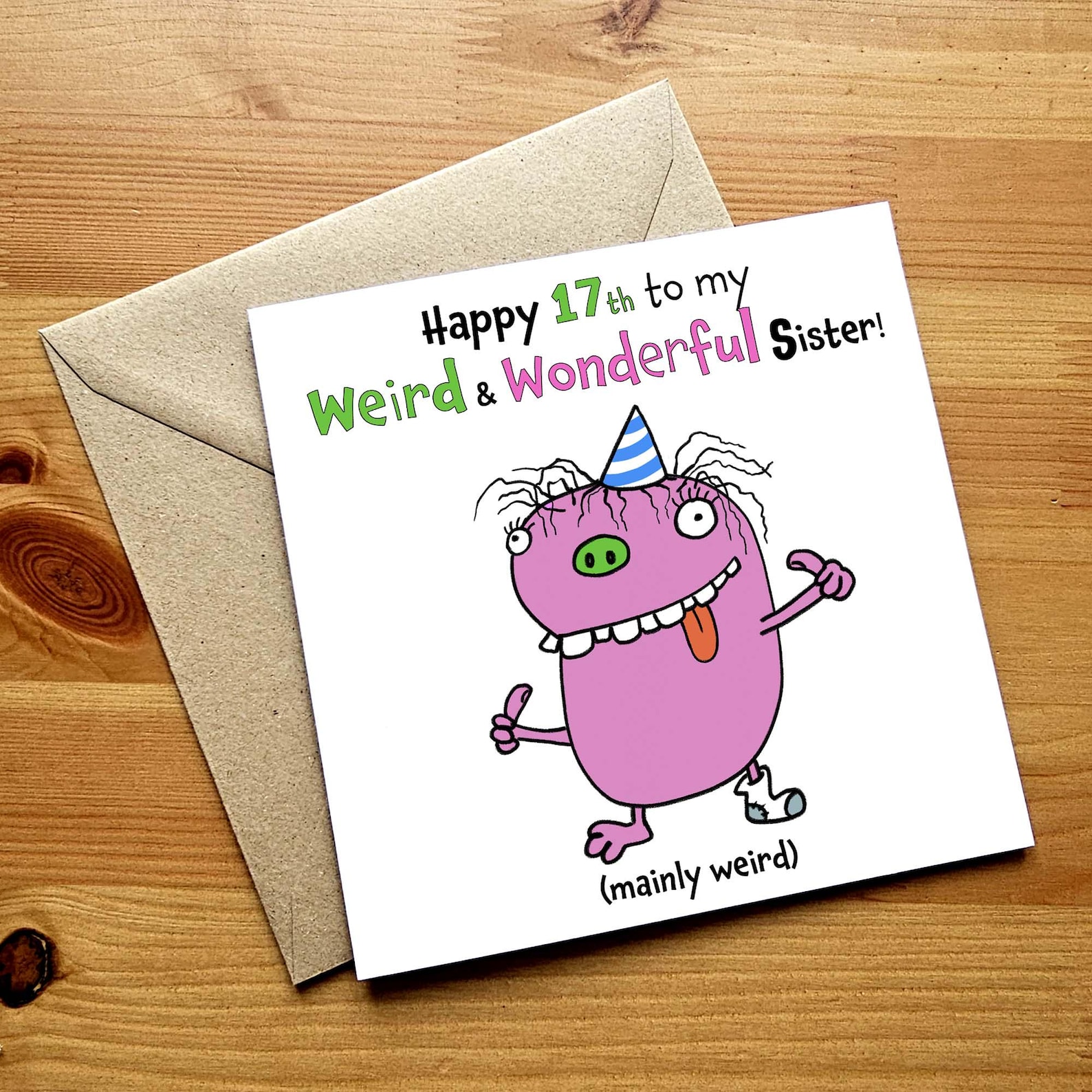 Funny 17th Birthday Card For Sister Weird And Wonderful Etsy UK funny-17th-birthday-card-for-sister-weird-and-wonderful-etsy-uk