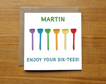 Funny 60th Birthday Golf Card - Sixtieth Birthday Card -Personalised