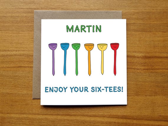 Funny 60th Birthday Golf Card - Sixtieth Birthday Card -Personalised