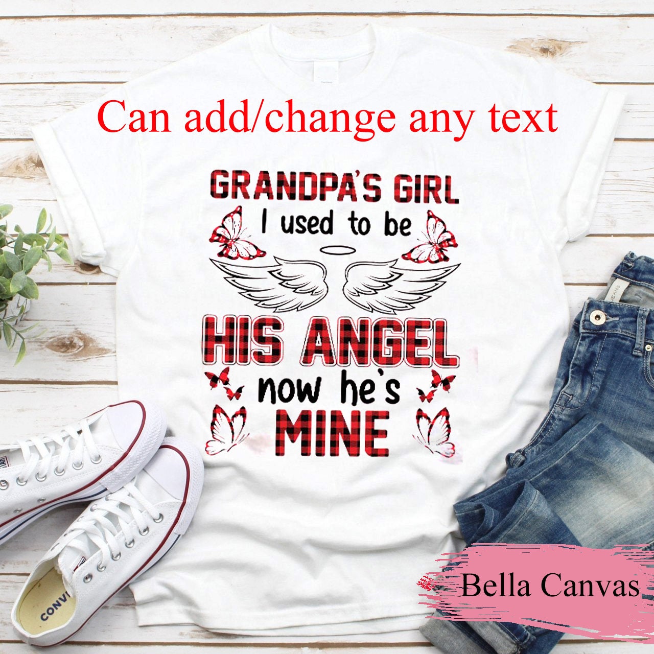 Rot karierte Opa Mädchen ich verwendet um sein Engel jetzt | Etsy