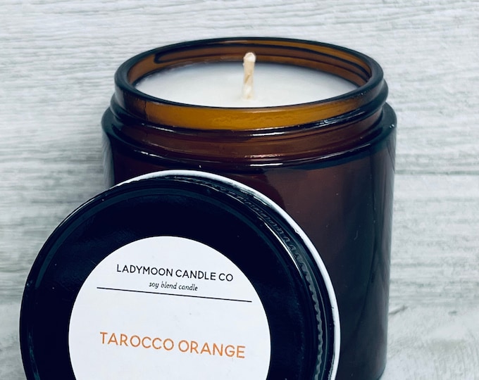Tarocco Orange Soy Blend Amber jar candle 4oz
