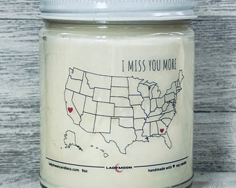 I Miss You More Missing You I Miss You Gift Long Distance Candle Gift for Love Best Friend Gift Soy Candles Handmade CUSTOM