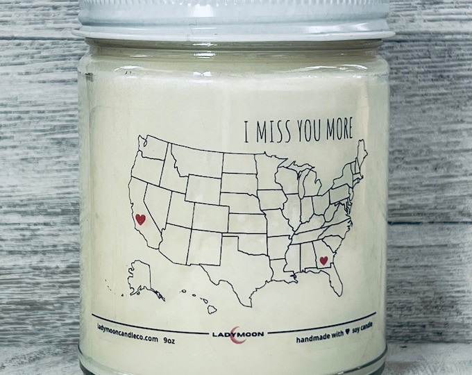 I Miss You More Missing You I Miss You Gift Long Distance Candle Gift for Love Best Friend Gift Soy Candles Handmade CUSTOM