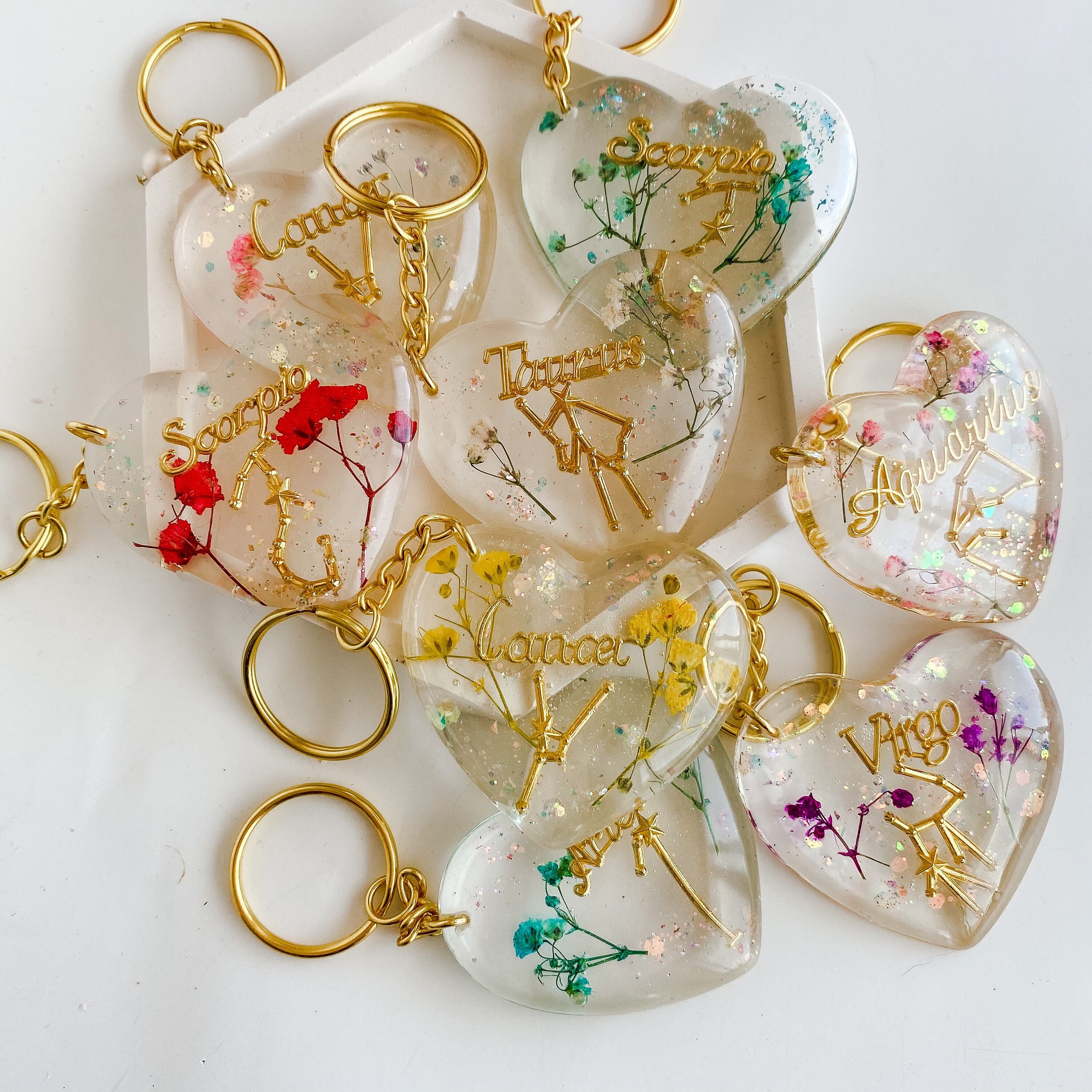 Zodiac Keychain Etsy