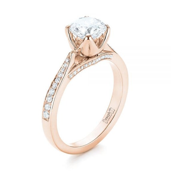 1.00ct Halo Moissanite Engagement Ring Wedding Ring Halo | Etsy